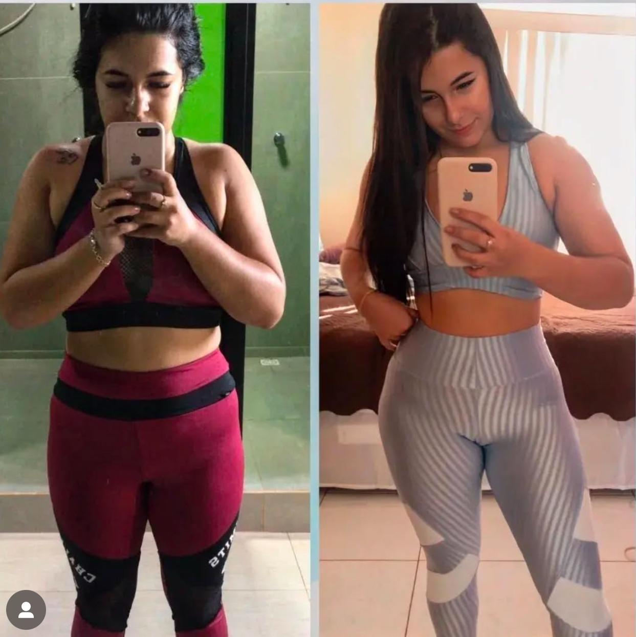 Aluna antes e depois