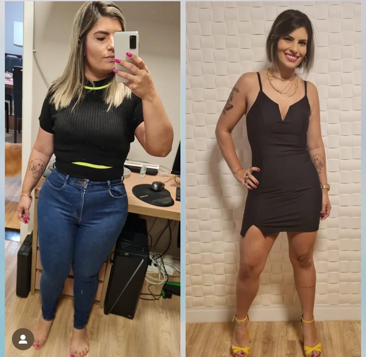 Aluna antes e depois